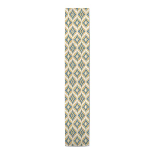 Blue & Yellow Ikat Indoor/Outdoor Table Runner